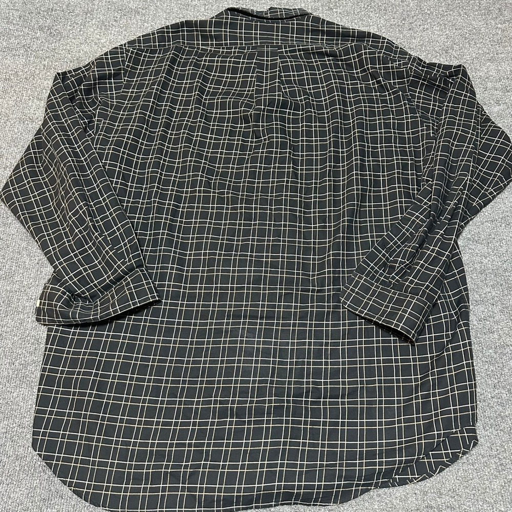 Ralph Lauren Mens Blake Button Down Shirt Black Tan Grid Check Long Sleeve Large - Picture 3 of 5